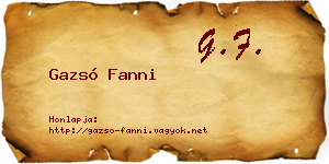 Gazsó Fanni névjegykártya